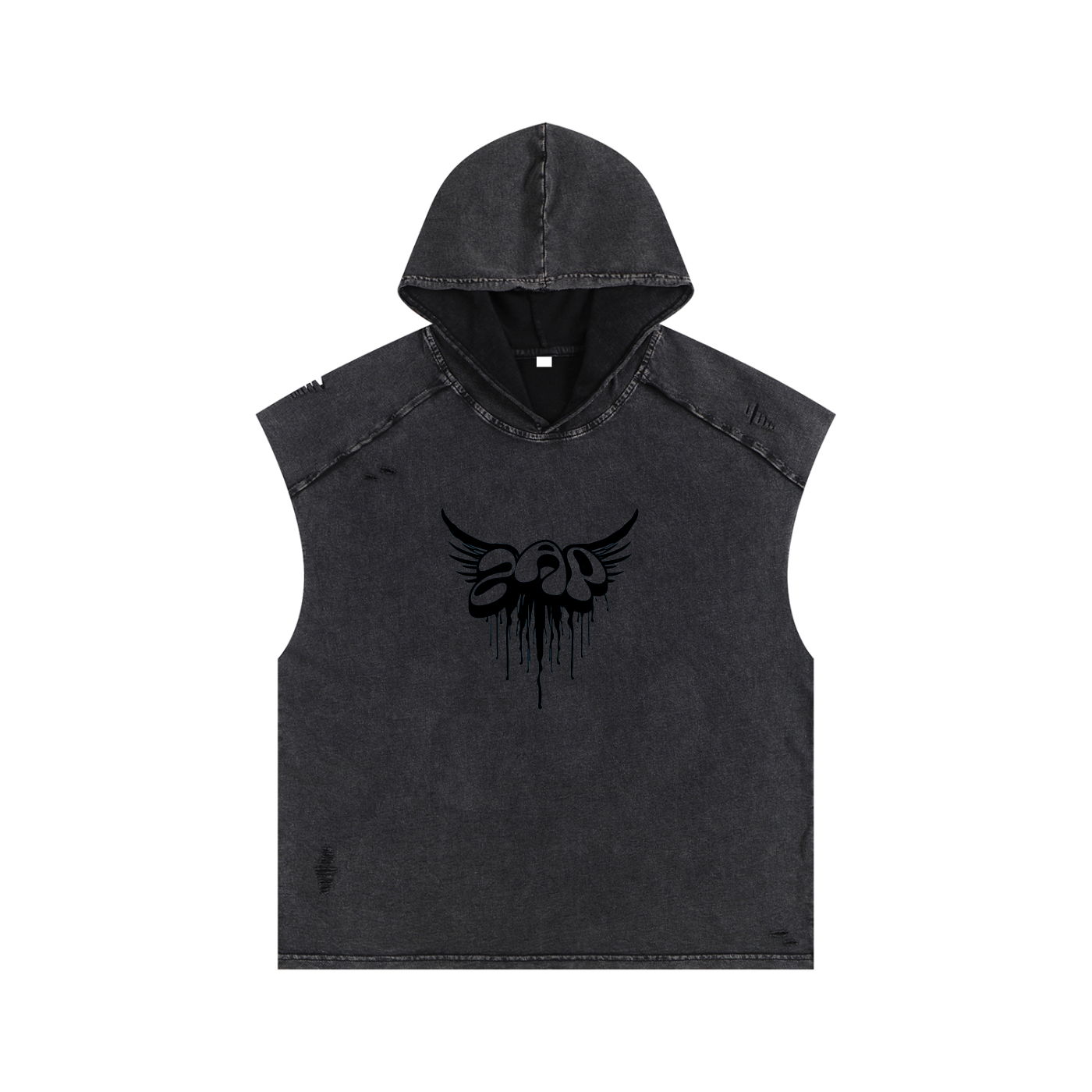 Snow Washed Boxy Hooded Tank Top