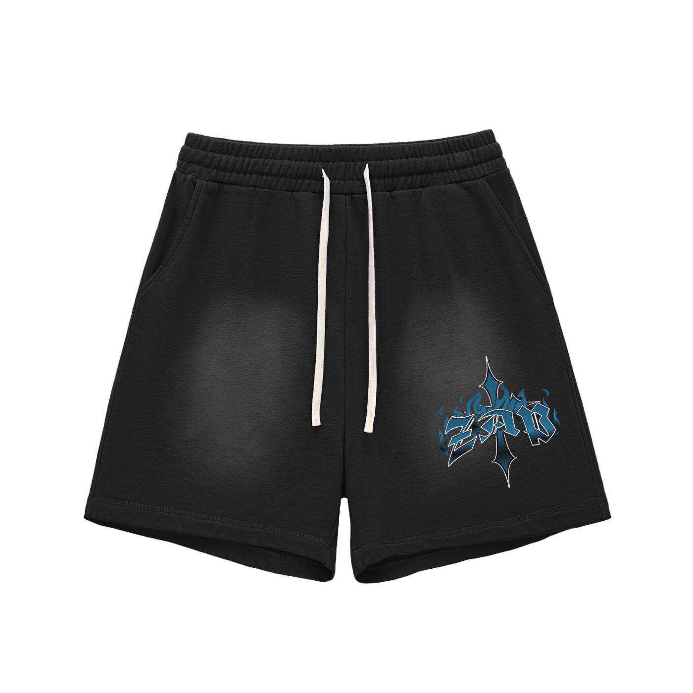 Sun Fade Raw Edge Cotton Shorts